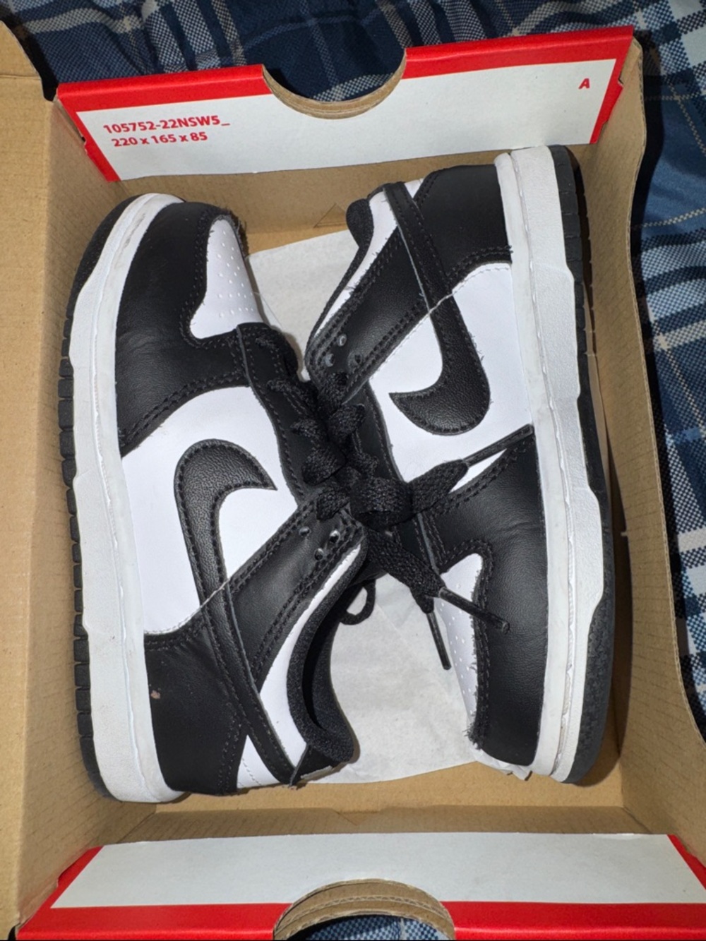 Nike Toddler Black and White Dunk Low Sneakers
